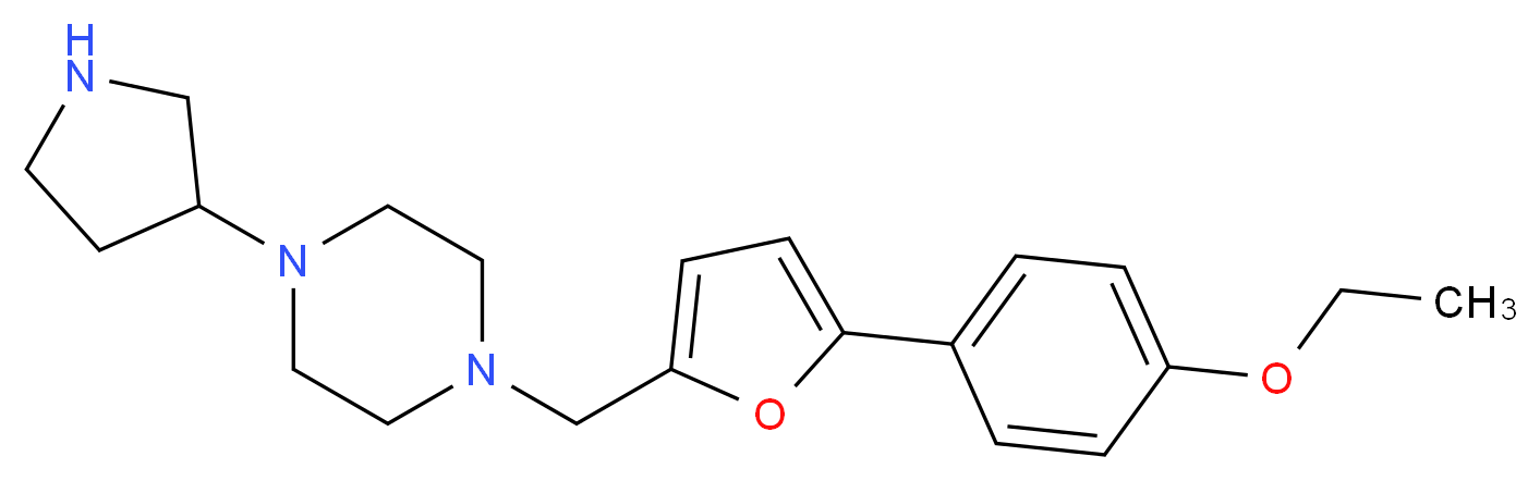 1-{[5-(4-ethoxyphenyl)-2-furyl]methyl}-4-pyrrolidin-3-ylpiperazine_分子结构_CAS_)