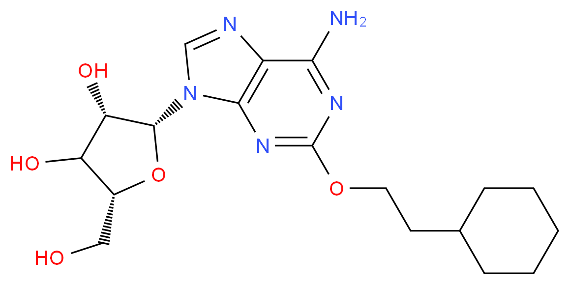 (2R,3S,5R)-2-[6-amino-2-(2-cyclohexylethoxy)-9H-purin-9-yl]-5-(hydroxymethyl)oxolane-3,4-diol_分子结构_CAS_131933-18-1