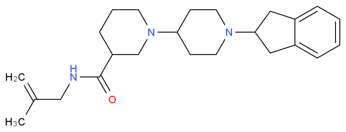 1'-(2,3-dihydro-1H-inden-2-yl)-N-(2-methyl-2-propen-1-yl)-1,4'-bipiperidine-3-carboxamide_分子结构_CAS_)
