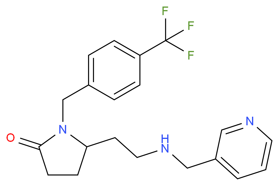 5-{2-[(3-pyridinylmethyl)amino]ethyl}-1-[4-(trifluoromethyl)benzyl]-2-pyrrolidinone_分子结构_CAS_)
