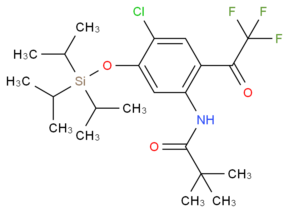 N-[4-chloro-2-(trifluoroacetyl)-5-{[tris(propan-2-yl)silyl]oxy}phenyl]-2,2-dimethylpropanamide_分子结构_CAS_1159977-61-3