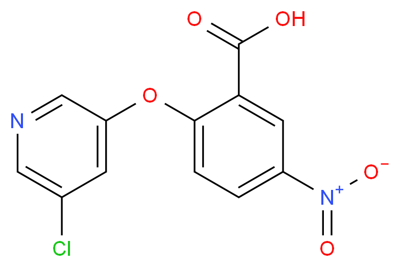 2-[(5-chloropyridin-3-yl)oxy]-5-nitrobenzoic acid_分子结构_CAS_239081-09-5