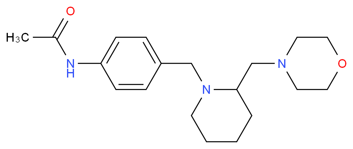 N-(4-{[2-(morpholin-4-ylmethyl)piperidin-1-yl]methyl}phenyl)acetamide_分子结构_CAS_)