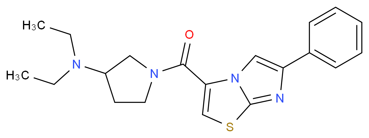 N,N-diethyl-1-[(6-phenylimidazo[2,1-b][1,3]thiazol-3-yl)carbonyl]-3-pyrrolidinamine_分子结构_CAS_)