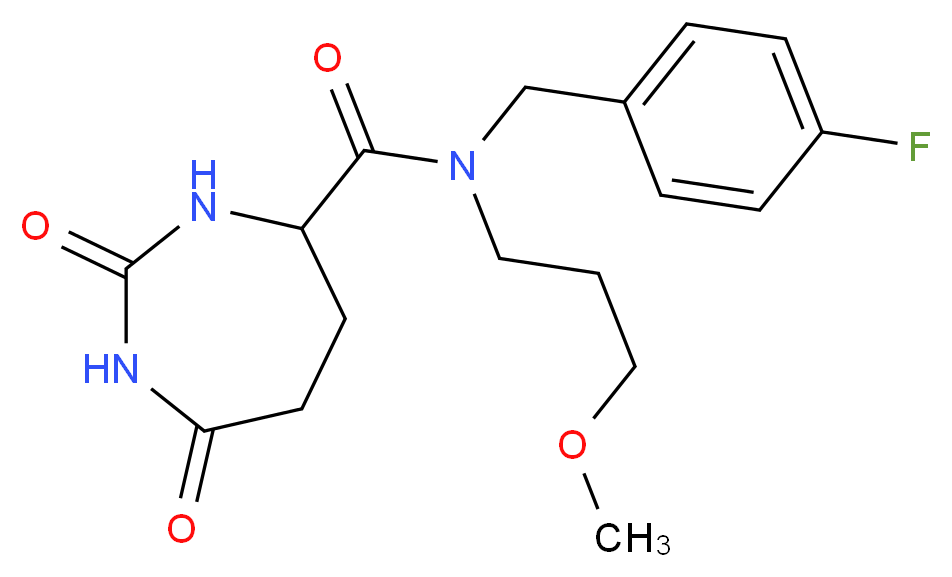 N-(4-fluorobenzyl)-N-(3-methoxypropyl)-2,7-dioxo-1,3-diazepane-4-carboxamide_分子结构_CAS_)