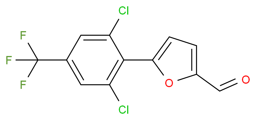 5-[2,6-Dichloro-4-(trifluoromethyl)phenyl]-2-furaldehyde_分子结构_CAS_680215-60-5)
