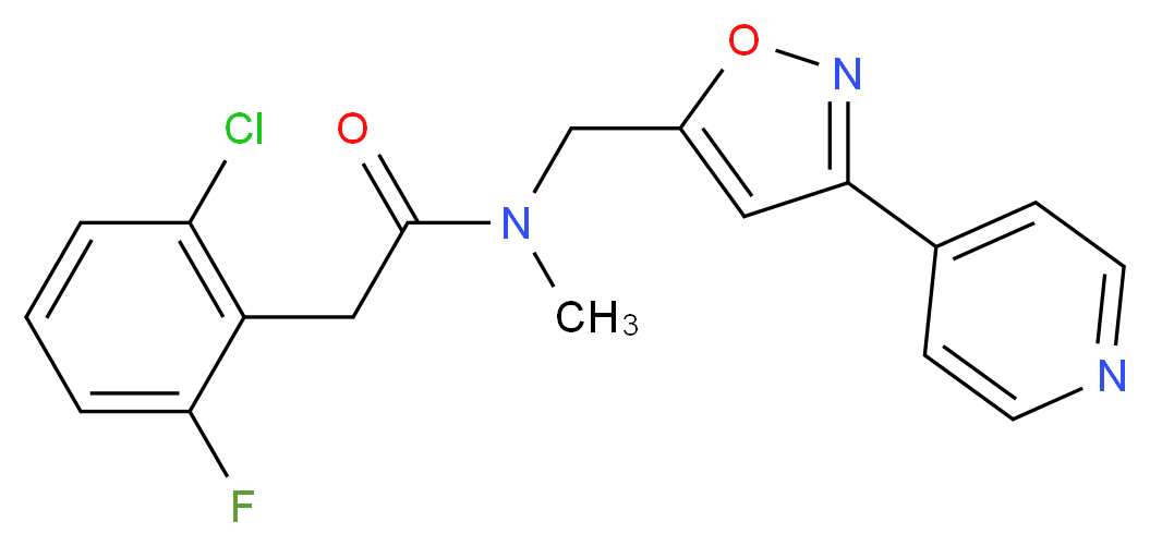 2-(2-chloro-6-fluorophenyl)-N-methyl-N-{[3-(4-pyridinyl)-5-isoxazolyl]methyl}acetamide_分子结构_CAS_)