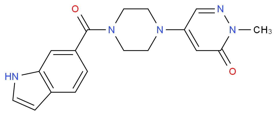 5-[4-(1H-indol-6-ylcarbonyl)-1-piperazinyl]-2-methyl-3(2H)-pyridazinone_分子结构_CAS_)