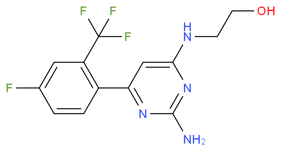 2-({2-amino-6-[4-fluoro-2-(trifluoromethyl)phenyl]pyrimidin-4-yl}amino)ethanol_分子结构_CAS_)
