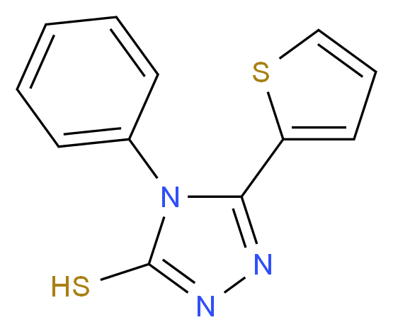 4-phenyl-5-(thiophen-2-yl)-4H-1,2,4-triazole-3-thiol_分子结构_CAS_57600-04-1