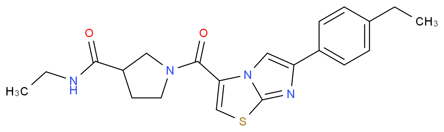 N-ethyl-1-{[6-(4-ethylphenyl)imidazo[2,1-b][1,3]thiazol-3-yl]carbonyl}pyrrolidine-3-carboxamide_分子结构_CAS_)