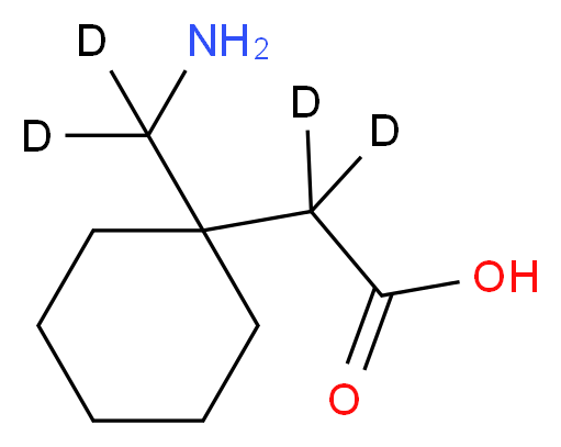 2-{1-[amino(<sup>2</sup>H<sub>2</sub>)methyl]cyclohexyl}(<sup>2</sup>H<sub>2</sub>)acetic acid_分子结构_CAS_1185039-20-6