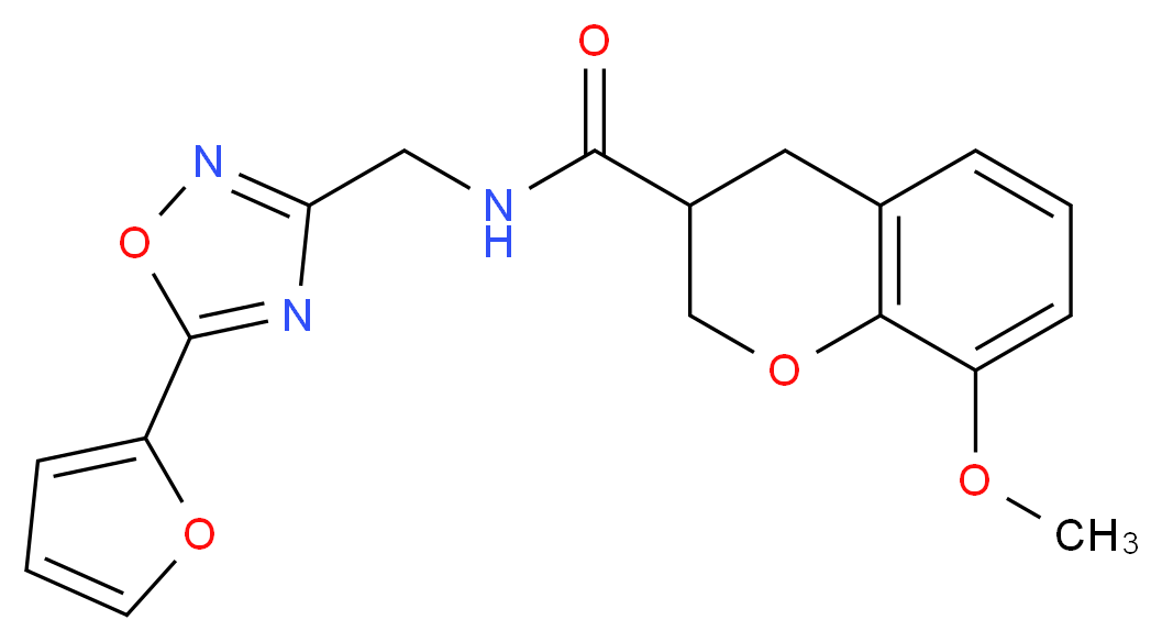 N-{[5-(2-furyl)-1,2,4-oxadiazol-3-yl]methyl}-8-methoxychromane-3-carboxamide_分子结构_CAS_)