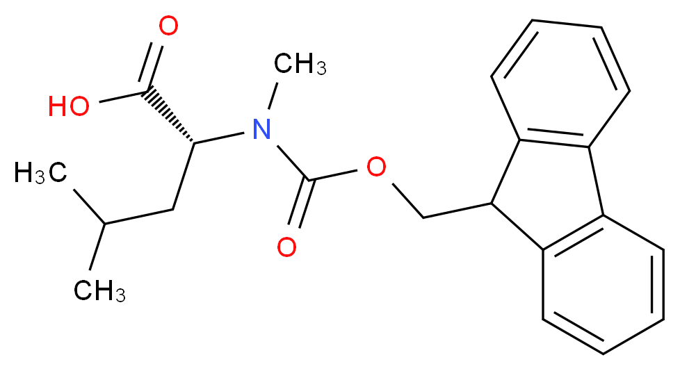 (2R)-2-{[(9H-fluoren-9-ylmethoxy)carbonyl](methyl)amino}-4-methylpentanoic acid_分子结构_CAS_103478-63-3