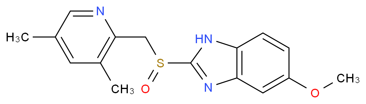 2-[(3,5-dimethylpyridin-2-yl)methanesulfinyl]-5-methoxy-1H-1,3-benzodiazole_分子结构_CAS_110374-16-8