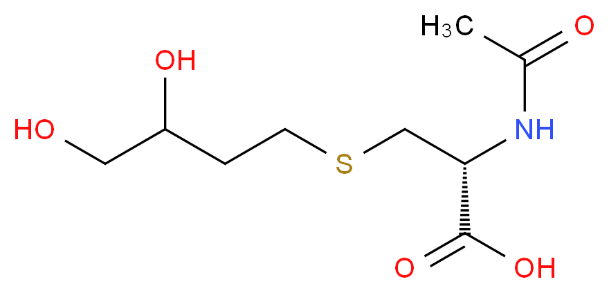 (2R)-3-[(3,4-dihydroxybutyl)sulfanyl]-2-acetamidopropanoic acid_分子结构_CAS_144889-50-9