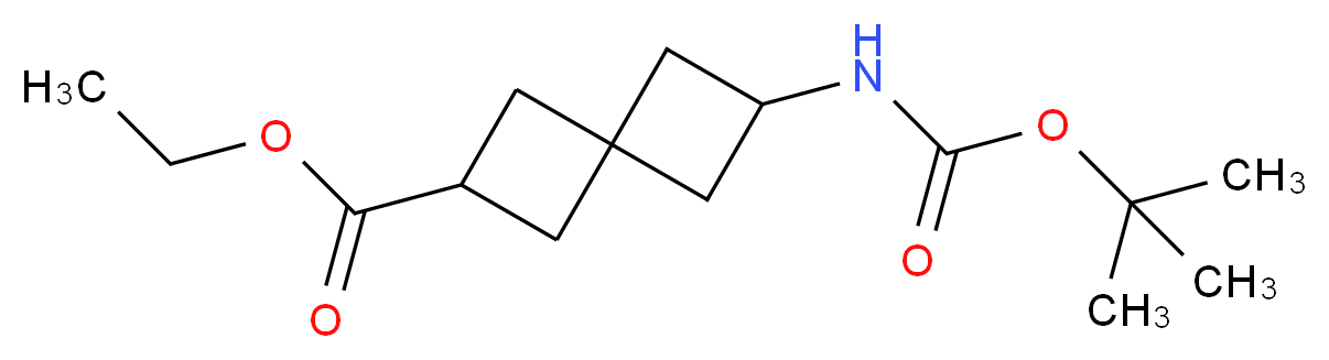 6-[(tert-Butoxycarbonyl)amino]spiro[3.3]-heptane-2-carboxylic acid ethyl ester_分子结构_CAS_1272412-66-4)