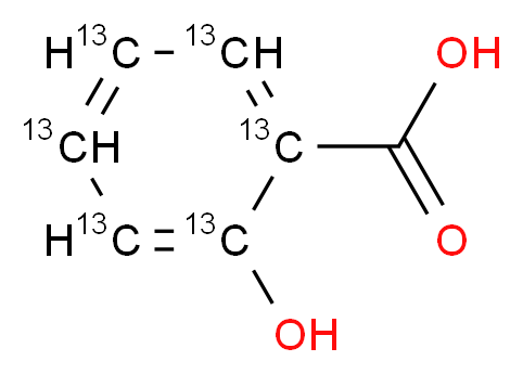 2-hydroxy(1,2,3,4,5,6-<sup>1</sup><sup>3</sup>C<sub>6</sub>)benzoic acid_分子结构_CAS_1189678-81-6