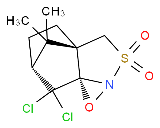 (1R,6S,8R)-7,7-dichloro-11,11-dimethyl-5-oxa-3λ<sup>6</sup>-thia-4-azatetracyclo[6.2.1.0<sup>1</sup>,<sup>6</sup>.0<sup>4</sup>,<sup>6</sup>]undecane-3,3-dione_分子结构_CAS_139628-16-3