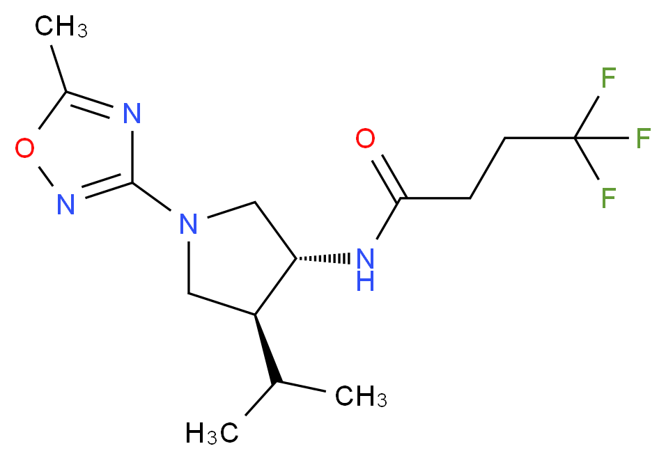 4,4,4-trifluoro-N-[(3R*,4S*)-4-isopropyl-1-(5-methyl-1,2,4-oxadiazol-3-yl)-3-pyrrolidinyl]butanamide_分子结构_CAS_)
