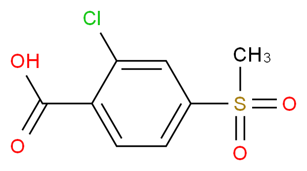 2-氯-4-(甲基磺酰)苯甲酸_分子结构_CAS_53250-83-2)