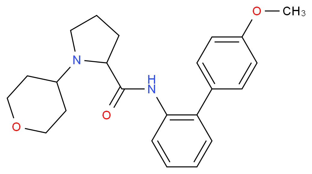 N-(4'-methoxy-2-biphenylyl)-1-(tetrahydro-2H-pyran-4-yl)prolinamide_分子结构_CAS_)