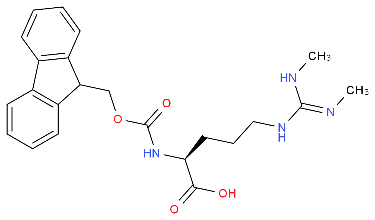 (2S)-5-[(E)-1,2-dimethylcarbamimidamido]-2-{[(9H-fluoren-9-ylmethoxy)carbonyl]amino}pentanoic acid_分子结构_CAS_823780-66-1
