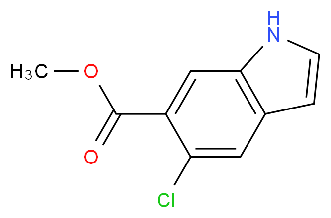 methyl 5-chloro-1H-indole-6-carboxylate_分子结构_CAS_1245643-61-1