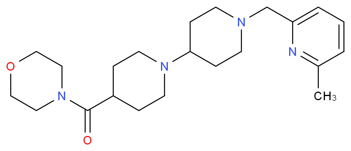 1'-[(6-methyl-2-pyridinyl)methyl]-4-(4-morpholinylcarbonyl)-1,4'-bipiperidine_分子结构_CAS_)