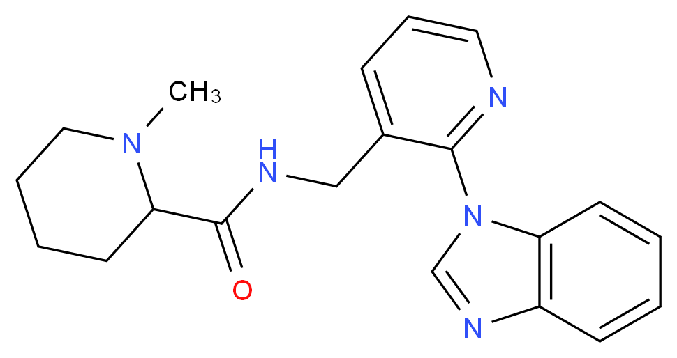 N-{[2-(1H-benzimidazol-1-yl)-3-pyridinyl]methyl}-1-methyl-2-piperidinecarboxamide_分子结构_CAS_)