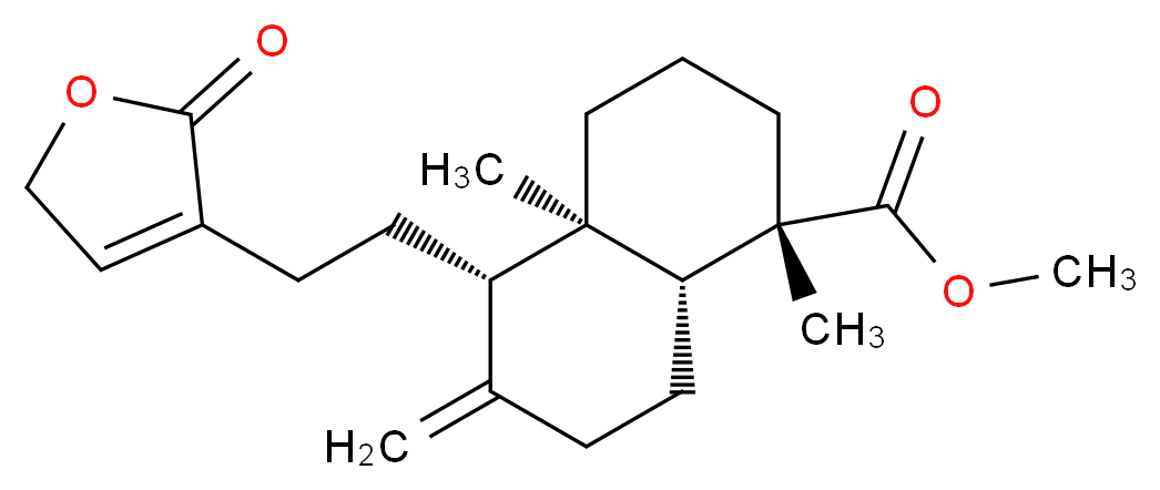 methyl (1S,4aR,5S,8aR)-1,4a-dimethyl-6-methylidene-5-[2-(2-oxo-2,5-dihydrofuran-3-yl)ethyl]-decahydronaphthalene-1-carboxylate_分子结构_CAS_31685-80-0