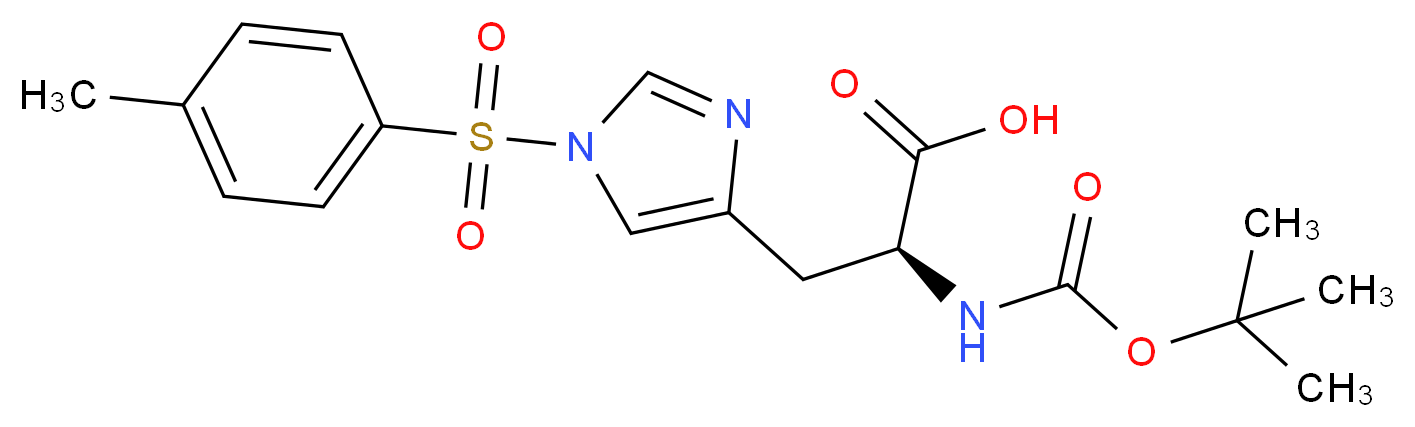 Boc-His(Tos)-OH_分子结构_CAS_35899-43-5)