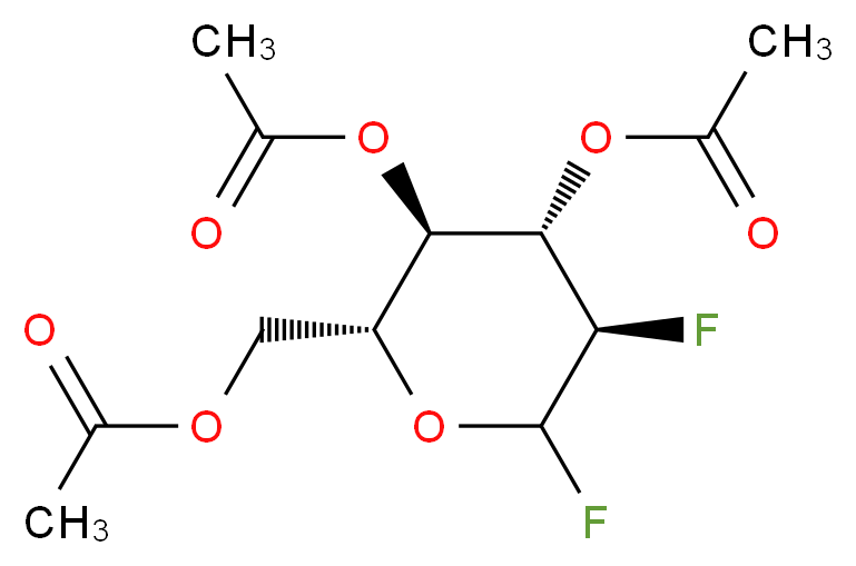 [(2R,3R,4S,5R)-3,4-bis(acetyloxy)-5,6-difluorooxan-2-yl]methyl acetate_分子结构_CAS_86786-39-2