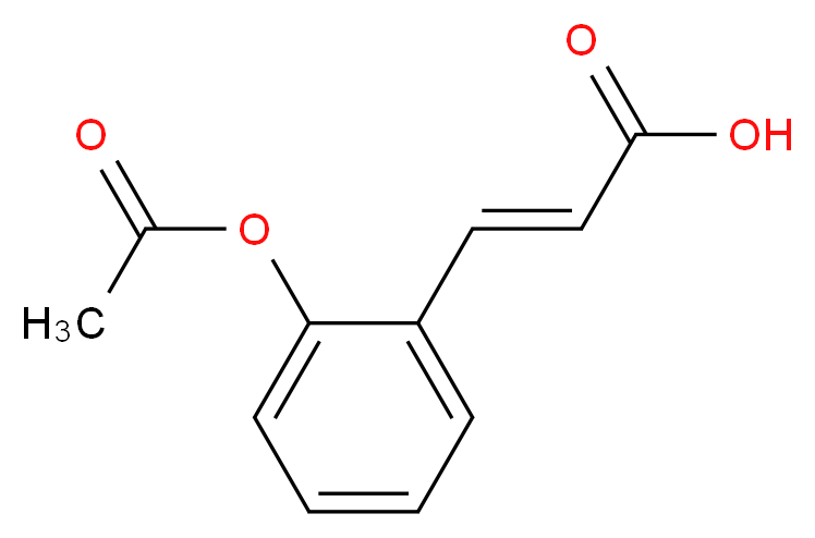 (2E)-3-[2-(acetyloxy)phenyl]prop-2-enoic acid_分子结构_CAS_55620-18-3