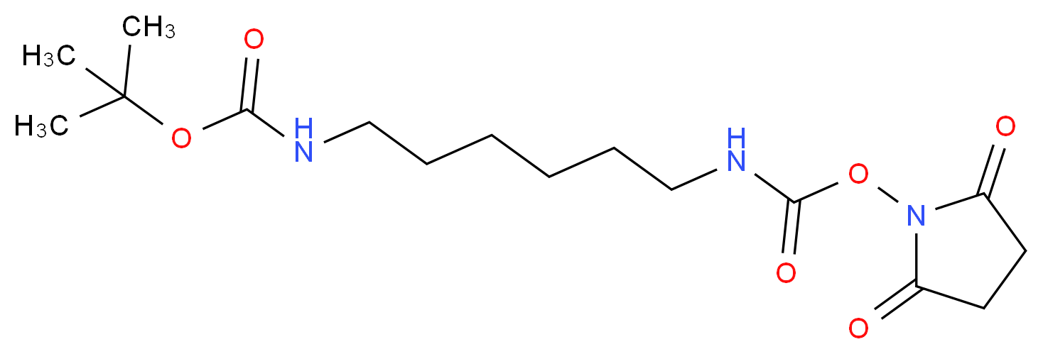 tert-butyl N-[6-({[(2,5-dioxopyrrolidin-1-yl)oxy]carbonyl}amino)hexyl]carbamate_分子结构_CAS_401792-94-7