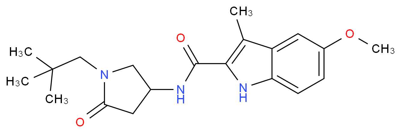 N-[1-(2,2-dimethylpropyl)-5-oxo-3-pyrrolidinyl]-5-methoxy-3-methyl-1H-indole-2-carboxamide_分子结构_CAS_)