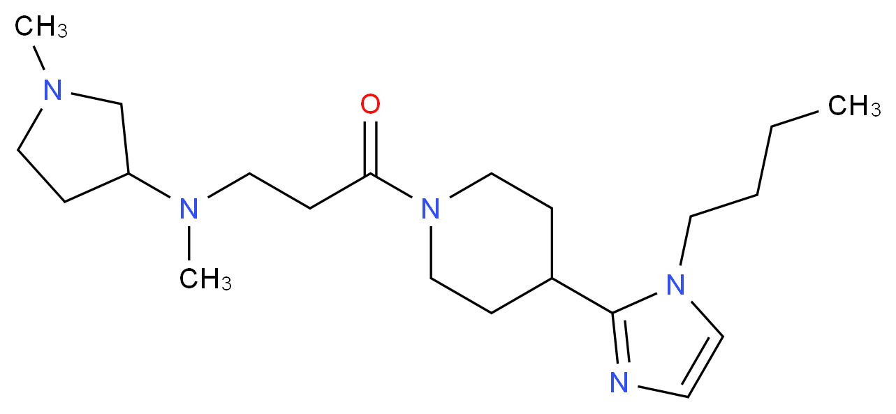 N-{3-[4-(1-butyl-1H-imidazol-2-yl)piperidin-1-yl]-3-oxopropyl}-N,1-dimethylpyrrolidin-3-amine_分子结构_CAS_)