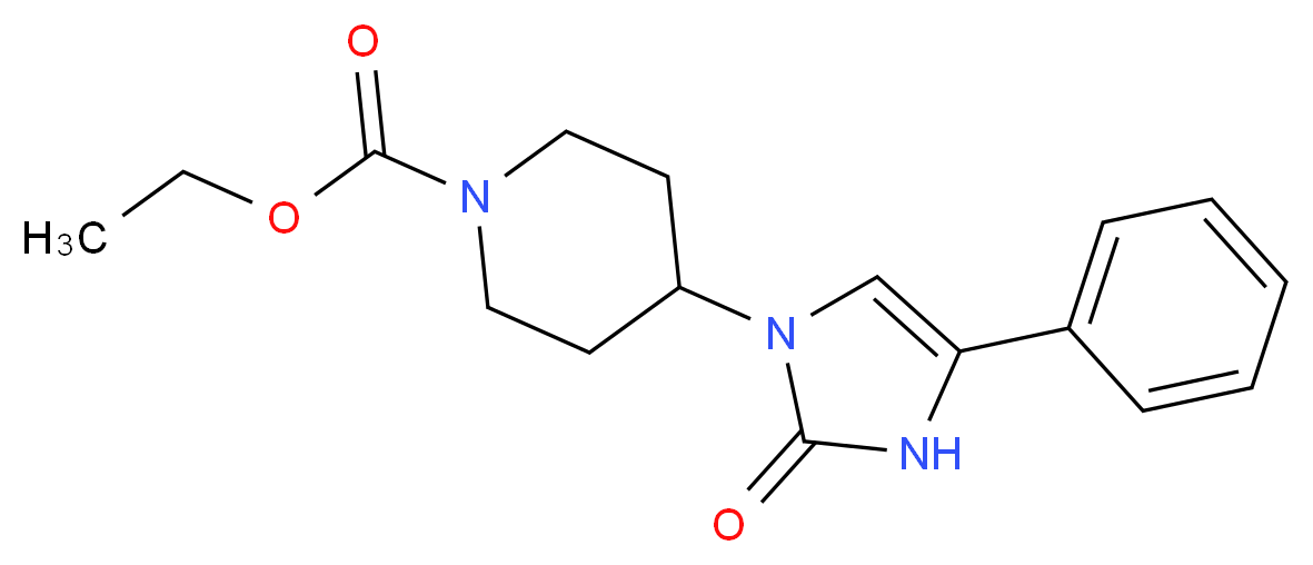 ethyl 4-(2-oxo-4-phenyl-2,3-dihydro-1H-imidazol-1-yl)piperidine-1-carboxylate_分子结构_CAS_228111-37-3