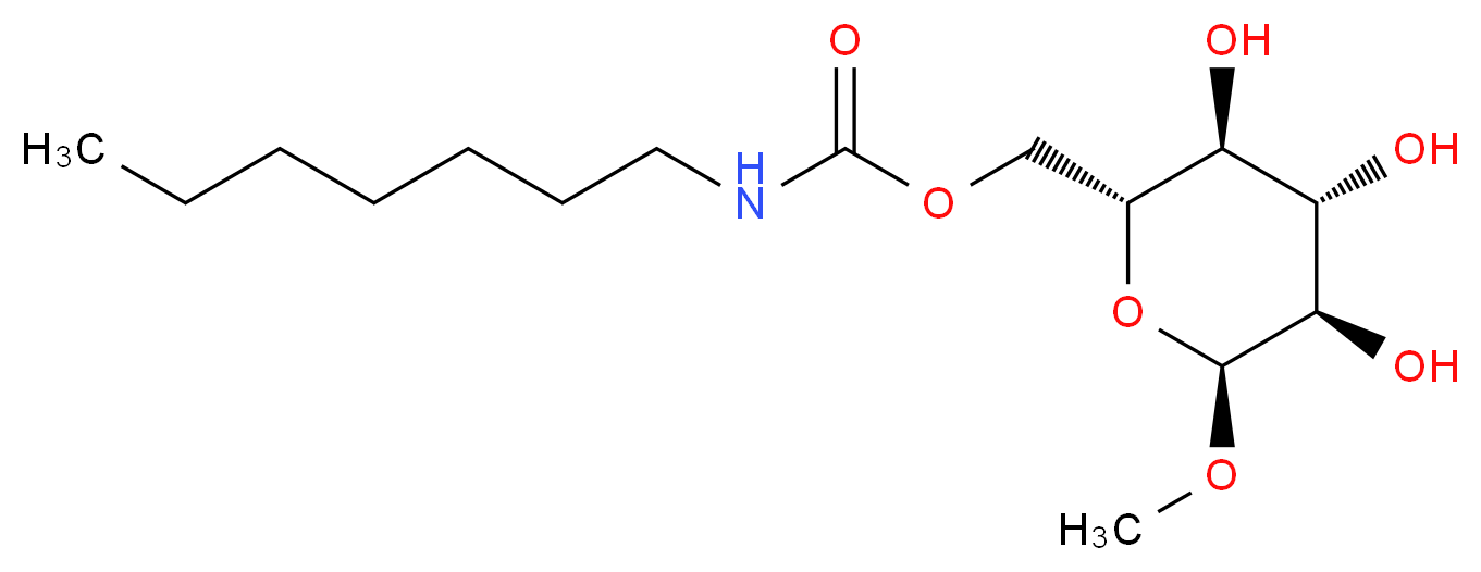 Methyl 6-O-(N-heptylcarbamoyl)-α-D-glucopyranoside_分子结构_CAS_115457-83-5)