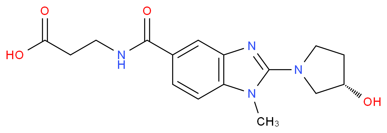 N-({2-[(3S)-3-hydroxy-1-pyrrolidinyl]-1-methyl-1H-benzimidazol-5-yl}carbonyl)-beta-alanine_分子结构_CAS_)