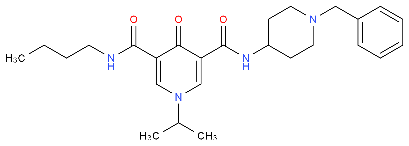 N-(1-benzyl-4-piperidinyl)-N'-butyl-1-isopropyl-4-oxo-1,4-dihydro-3,5-pyridinedicarboxamide_分子结构_CAS_)