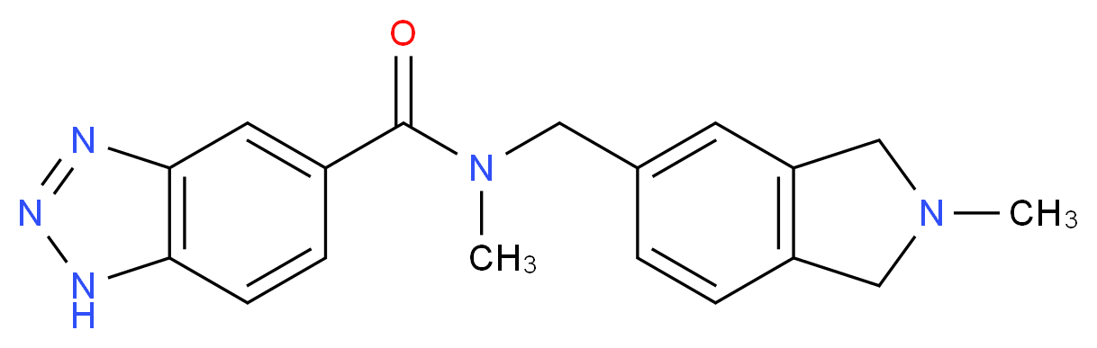 N-methyl-N-[(2-methyl-2,3-dihydro-1H-isoindol-5-yl)methyl]-1H-1,2,3-benzotriazole-5-carboxamide_分子结构_CAS_)