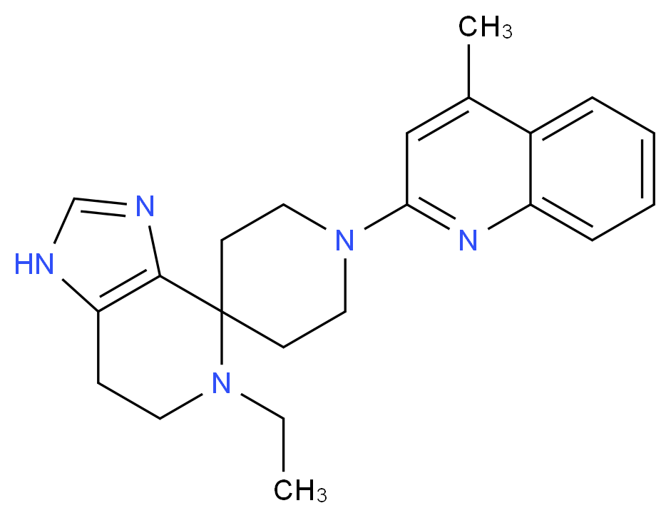 5-ethyl-1'-(4-methylquinolin-2-yl)-1,5,6,7-tetrahydrospiro[imidazo[4,5-c]pyridine-4,4'-piperidine]_分子结构_CAS_)