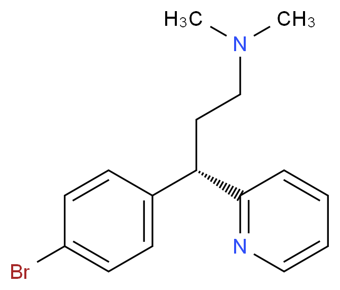 [(3S)-3-(4-bromophenyl)-3-(pyridin-2-yl)propyl]dimethylamine_分子结构_CAS_132-21-8