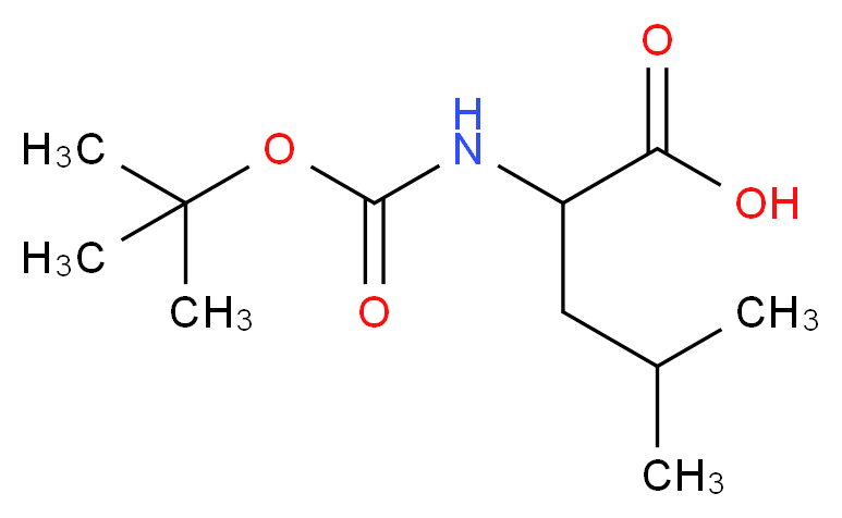 2-{[(tert-butoxy)carbonyl]amino}-4-methylpentanoic acid_分子结构_CAS_64727-35-1