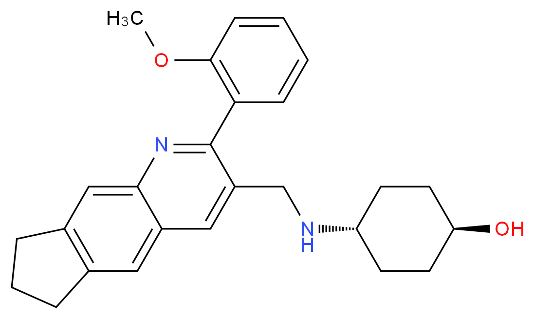 trans-4-({[2-(2-methoxyphenyl)-7,8-dihydro-6H-cyclopenta[g]quinolin-3-yl]methyl}amino)cyclohexanol_分子结构_CAS_)