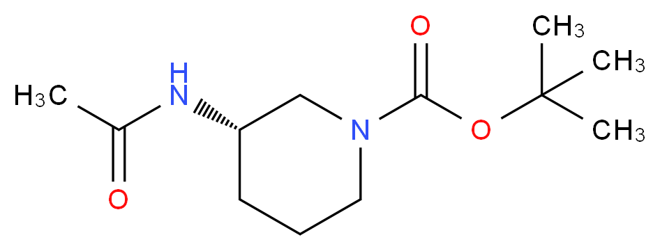(3S)-3-Acetamidopiperidine, N1-BOC protected_分子结构_CAS_)