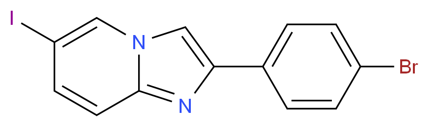 2-(4-溴苯基)-6-碘咪唑并[1,2-a]吡啶_分子结构_CAS_118000-66-1)