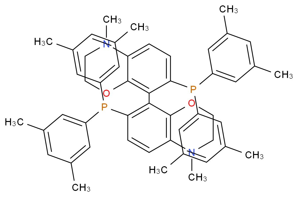 7-[bis(3,5-dimethylphenyl)phosphanyl]-8-{7-[bis(3,5-dimethylphenyl)phosphanyl]-4-methyl-3,4-dihydro-2H-1,4-benzoxazin-8-yl}-4-methyl-3,4-dihydro-2H-1,4-benzoxazine_分子结构_CAS_649559-70-6