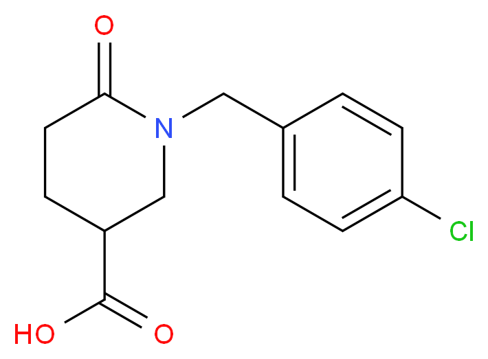 1-(4-chlorobenzyl)-6-oxo-3-piperidinecarboxylic acid_分子结构_CAS_)